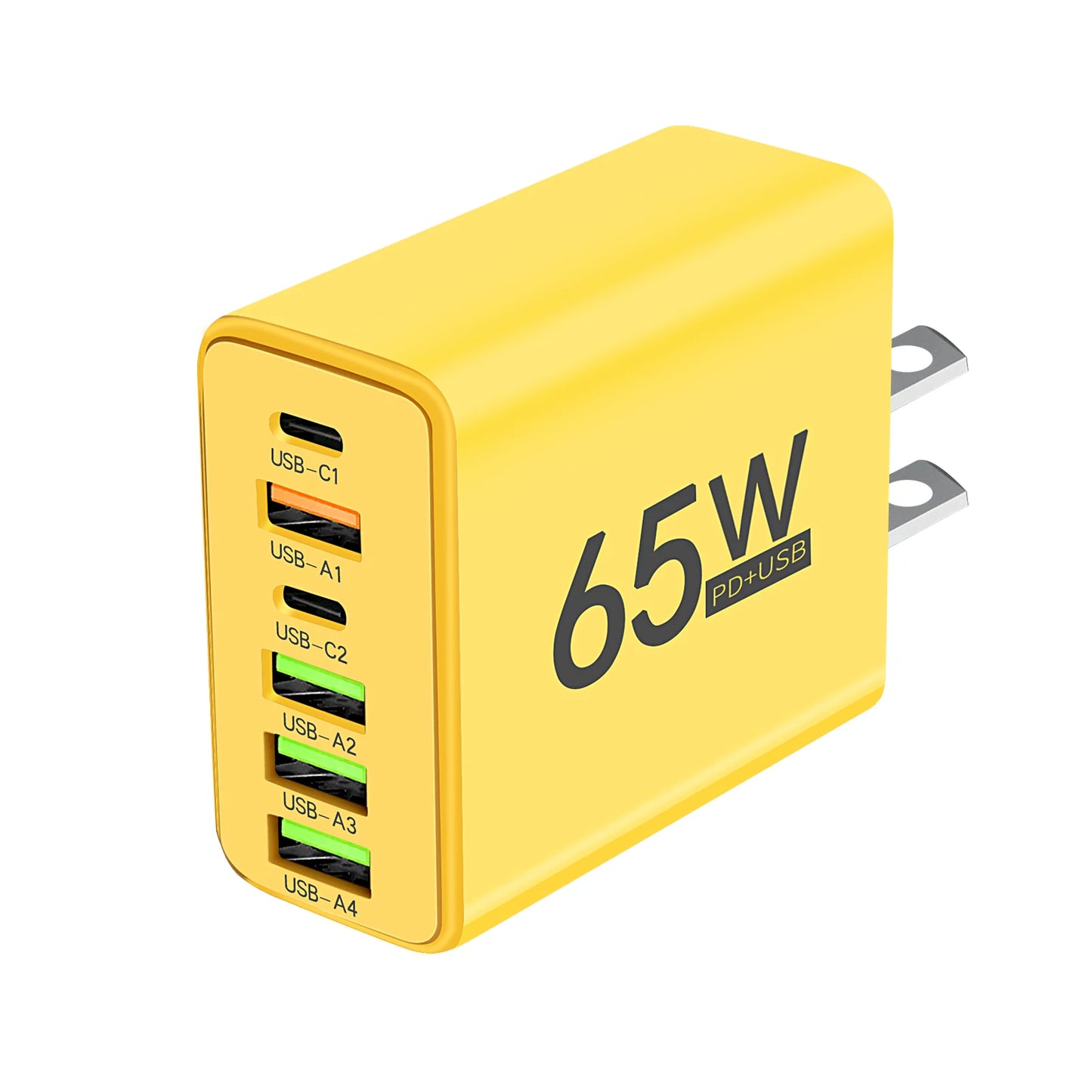 65W USB Phone Charger 6 Ports Type C Fast Charging QC3.0 for Iphone Samsung Xiaomi EU/US Plug Quick Charge Wall Chargers Adapter