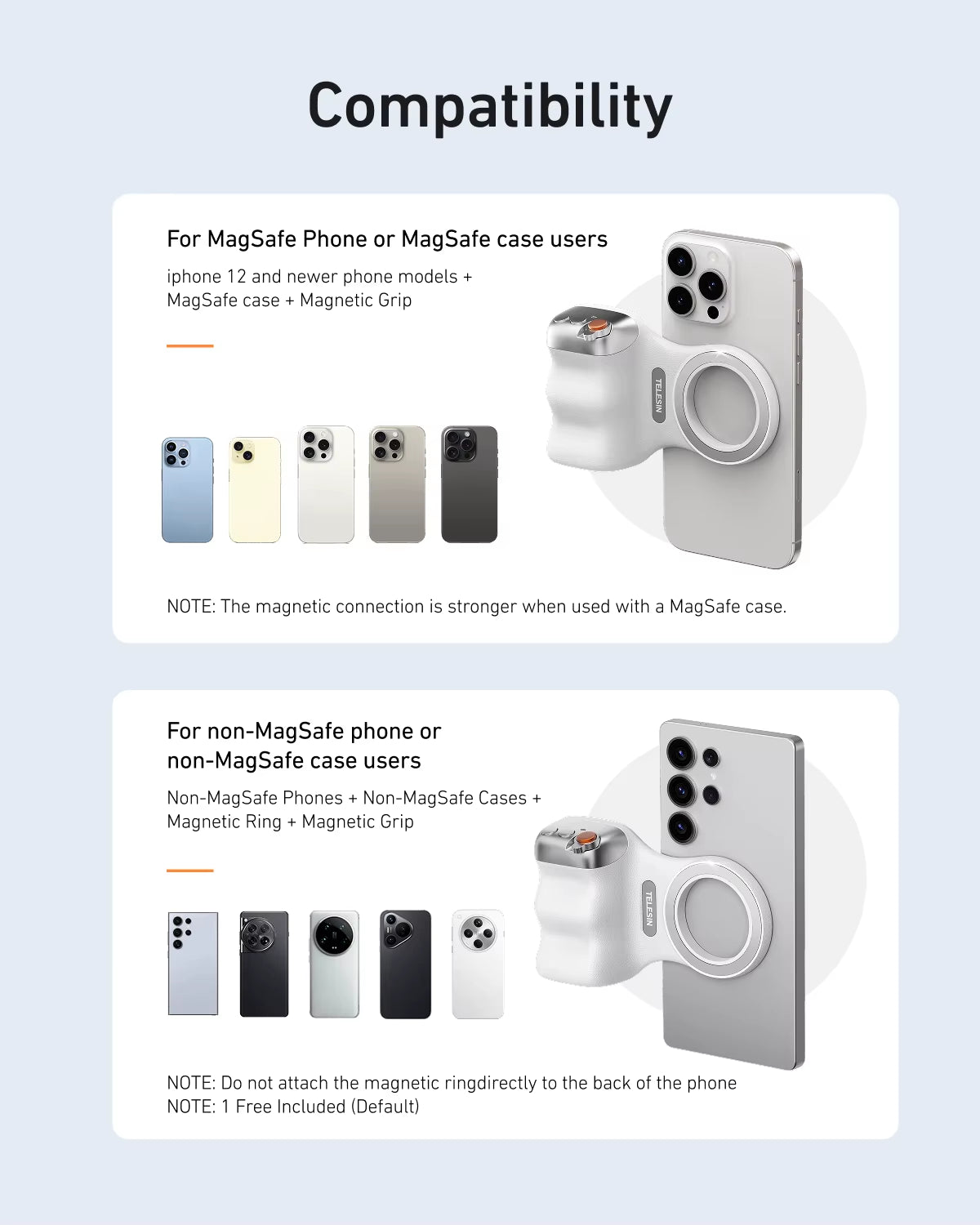 Magnetic Phone Camera Shoot Hand Grip Phone Holder Shooting Aid Remote Control Handle for Iphone HUAWEI SAMSUNG Phone
