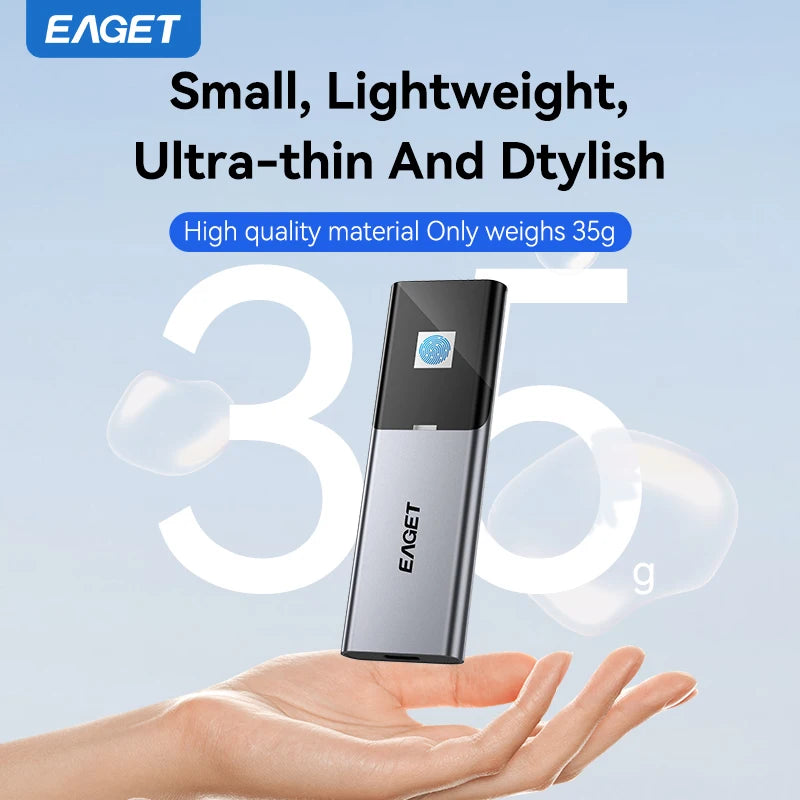 Fingerprint Encryption Portable SSD 1TB 2TB USB3.2 Type C Solid State Drive for PS5 PS4 Laptop Macbook External Hard Drive