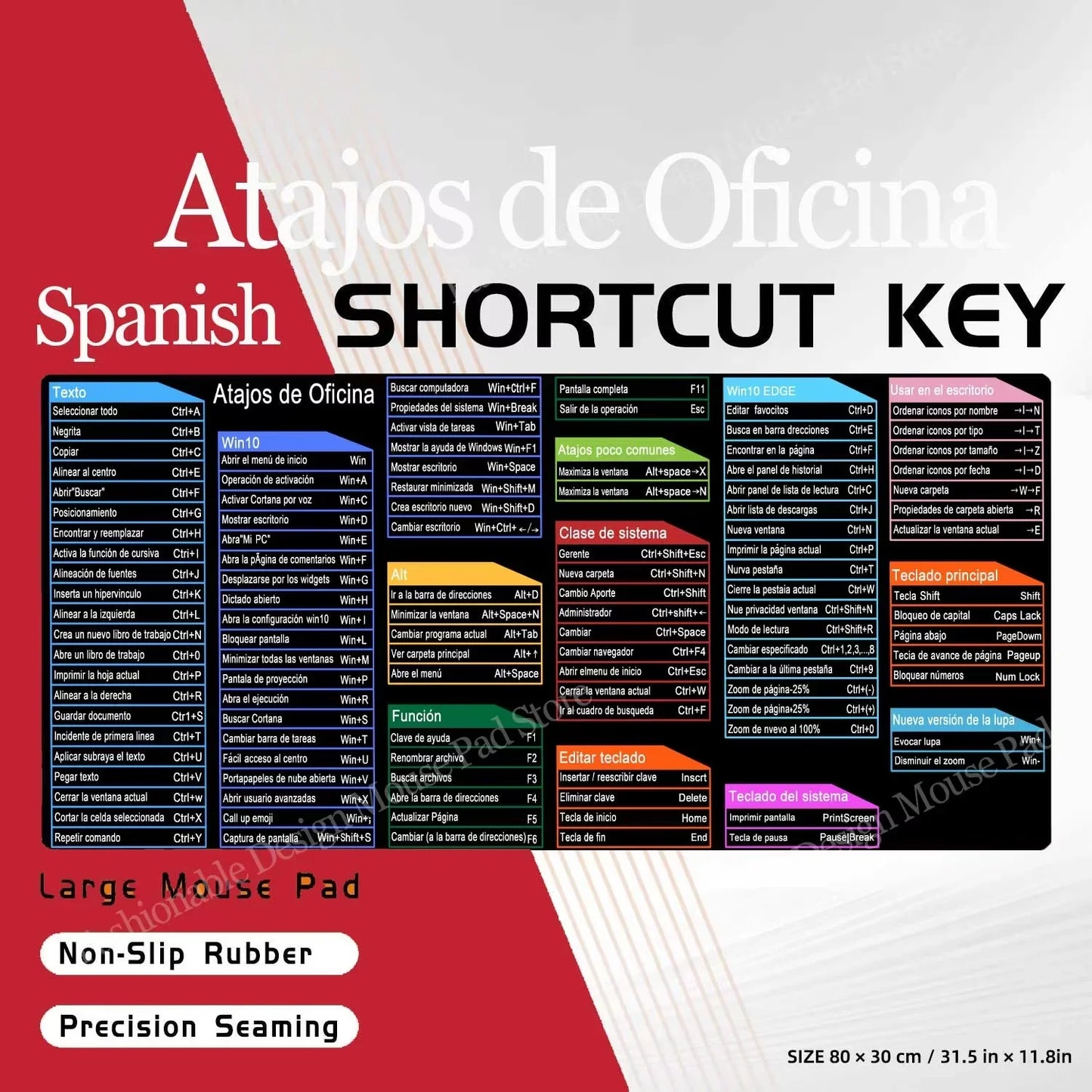 Shortcut Keys Mouse Pad