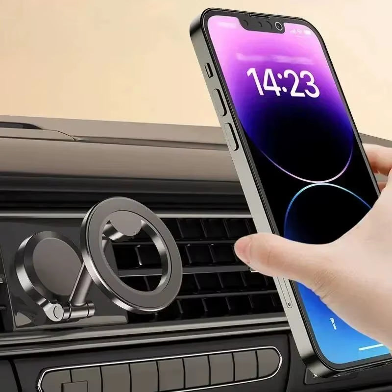 Strong Magnetic Cell Phone Holder Car 360° Swivel Adjustable Back Sticker Holder Magsafe for Iphone 15 Samsung Xiaomi Universal
